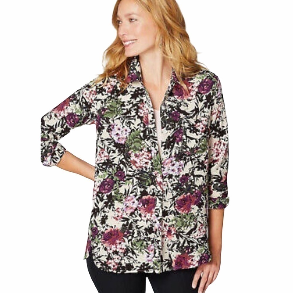 New J Jill Floral Blouse, New with Tags